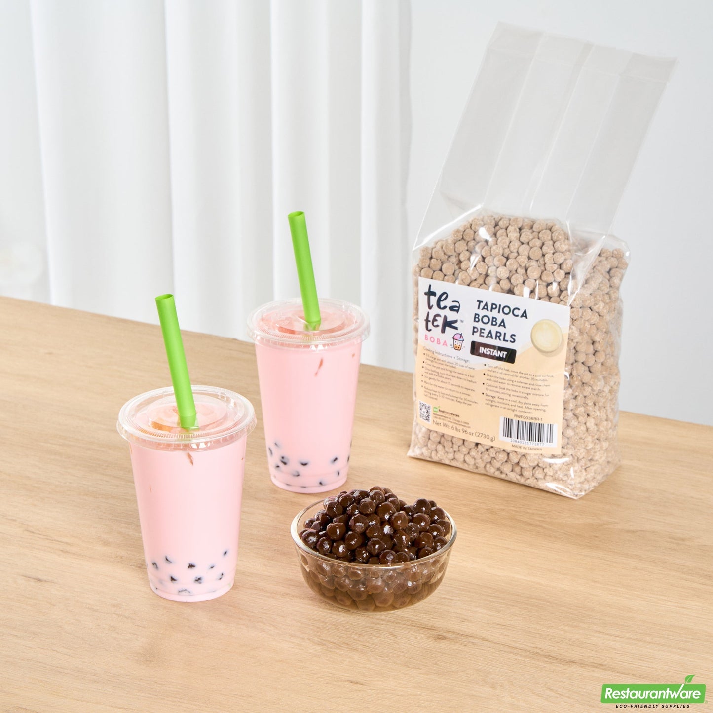 Wholesale Restaurantware Tea Tek 6 Lb Tapioca Boba Pearls - Instant - 6 Count Box- Bulk