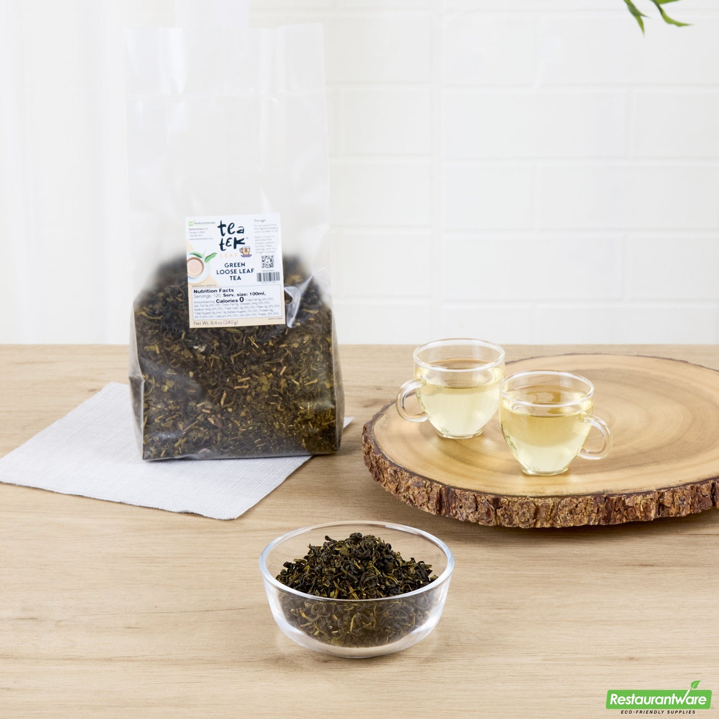 Wholesale Restaurantware 8.4 Oz Green Loose Leaf Tea - 14" X 9.4" X 17.7"- Bulk
