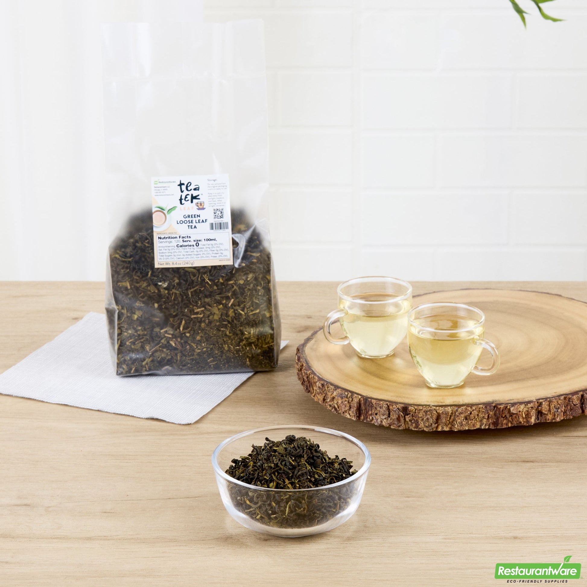 Wholesale Restaurantware 8.4 Oz Green Loose Leaf Tea - 14" X 9.4" X 17.7"- Bulk