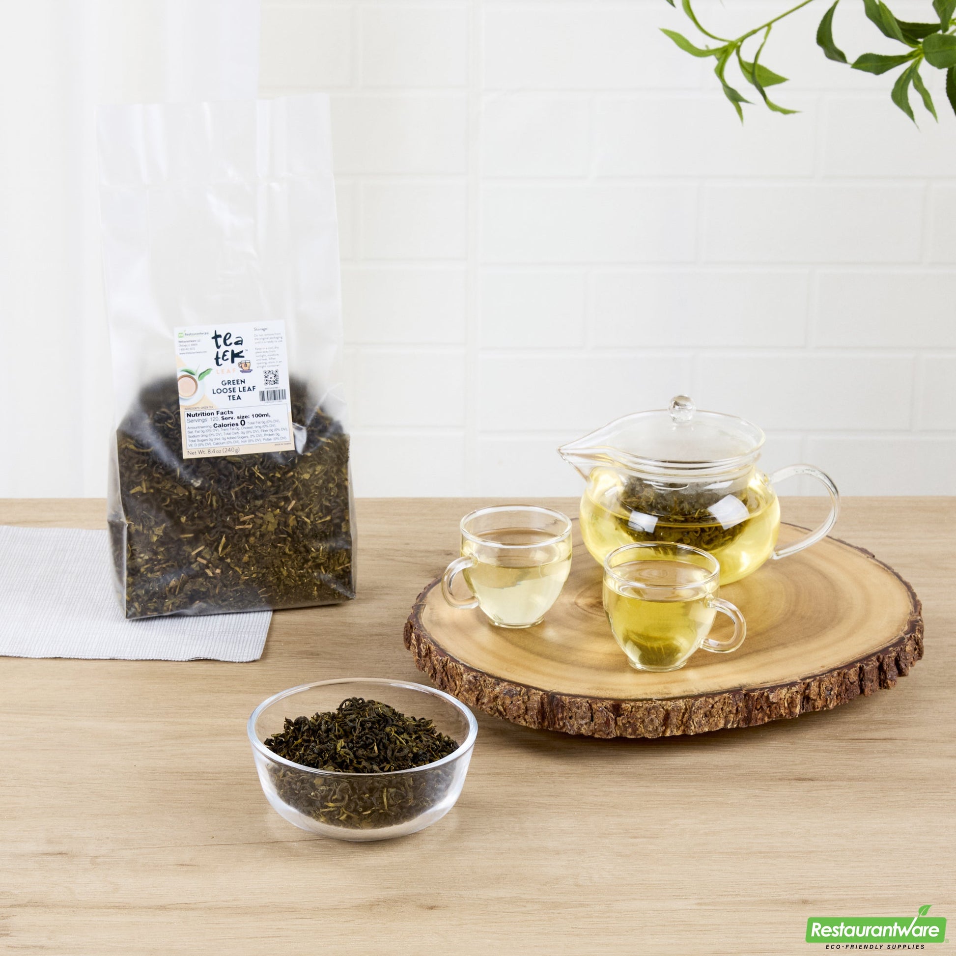 Wholesale Restaurantware 8.4 Oz Green Loose Leaf Tea - 14" X 9.4" X 17.7"- Bulk