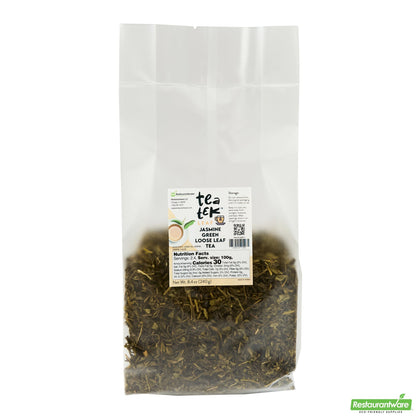 Wholesale Restaurantware Tea Tek 8.4 Oz Jasmine Green Loose Leaf Tea - 25 Count Box- Bulk