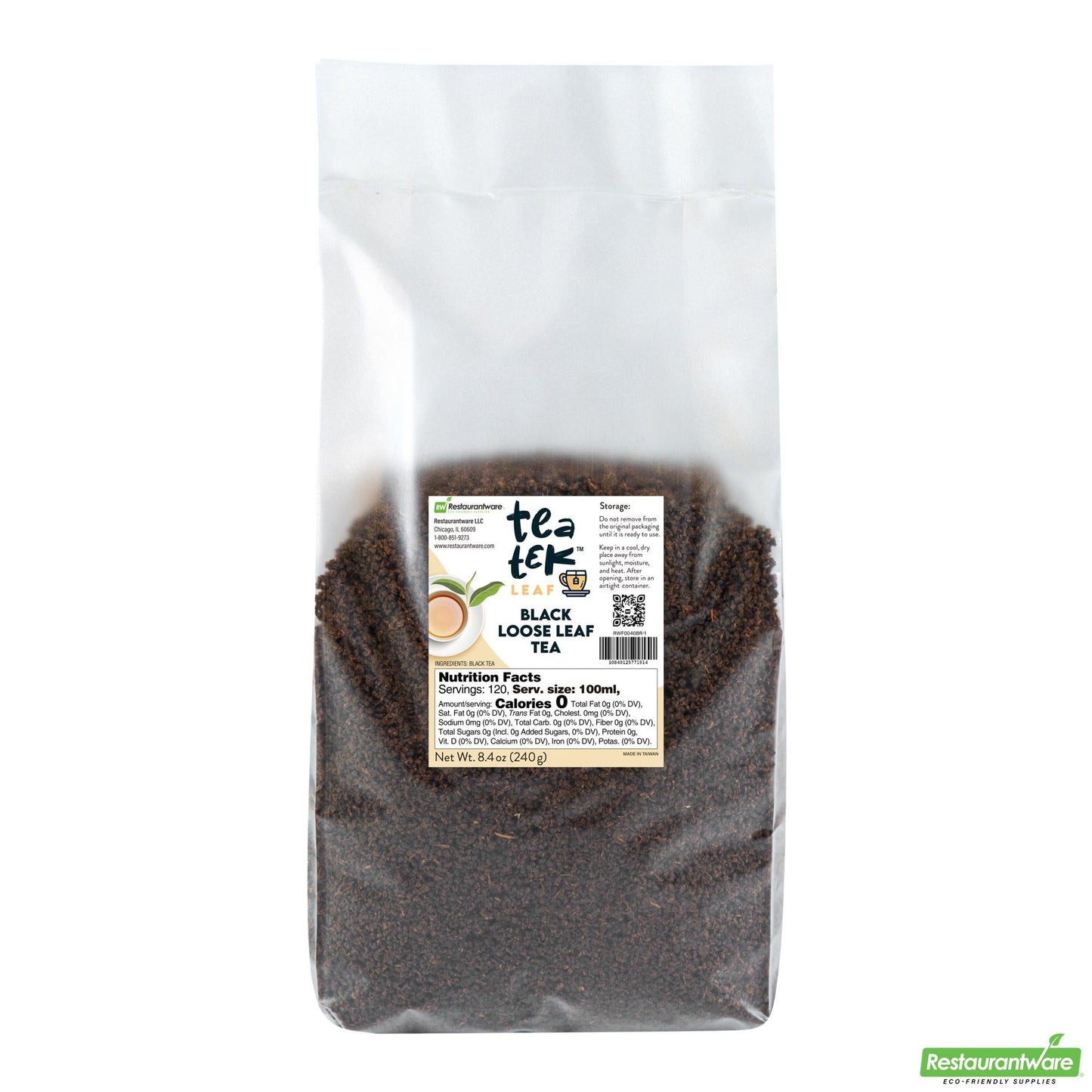 Wholesale Restaurantware 8.4 Oz Black Loose Leaf Tea - 14" X 9.4" X 17.7"- Bulk