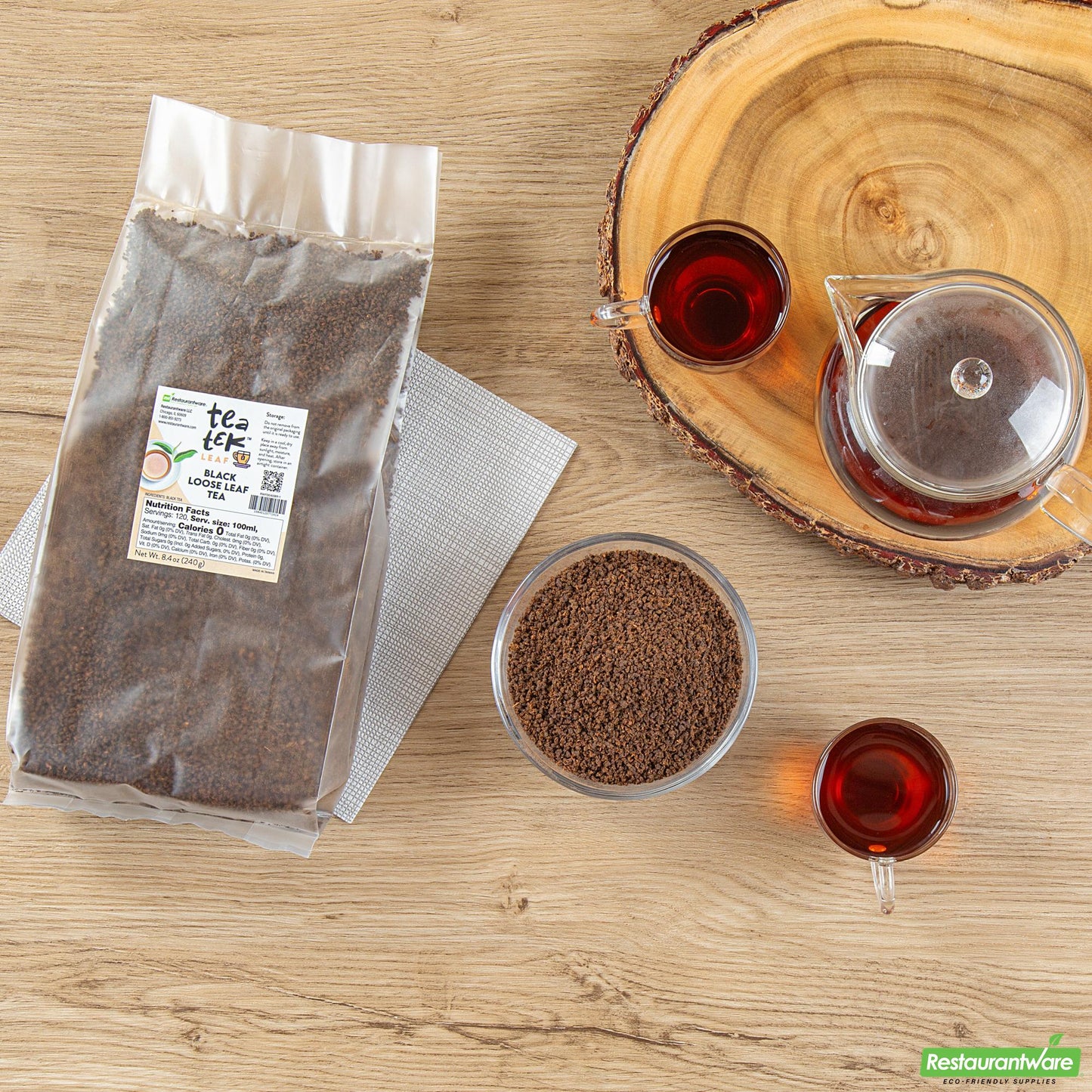 Wholesale Restaurantware 8.4 Oz Black Loose Leaf Tea - 14" X 9.4" X 17.7"- Bulk