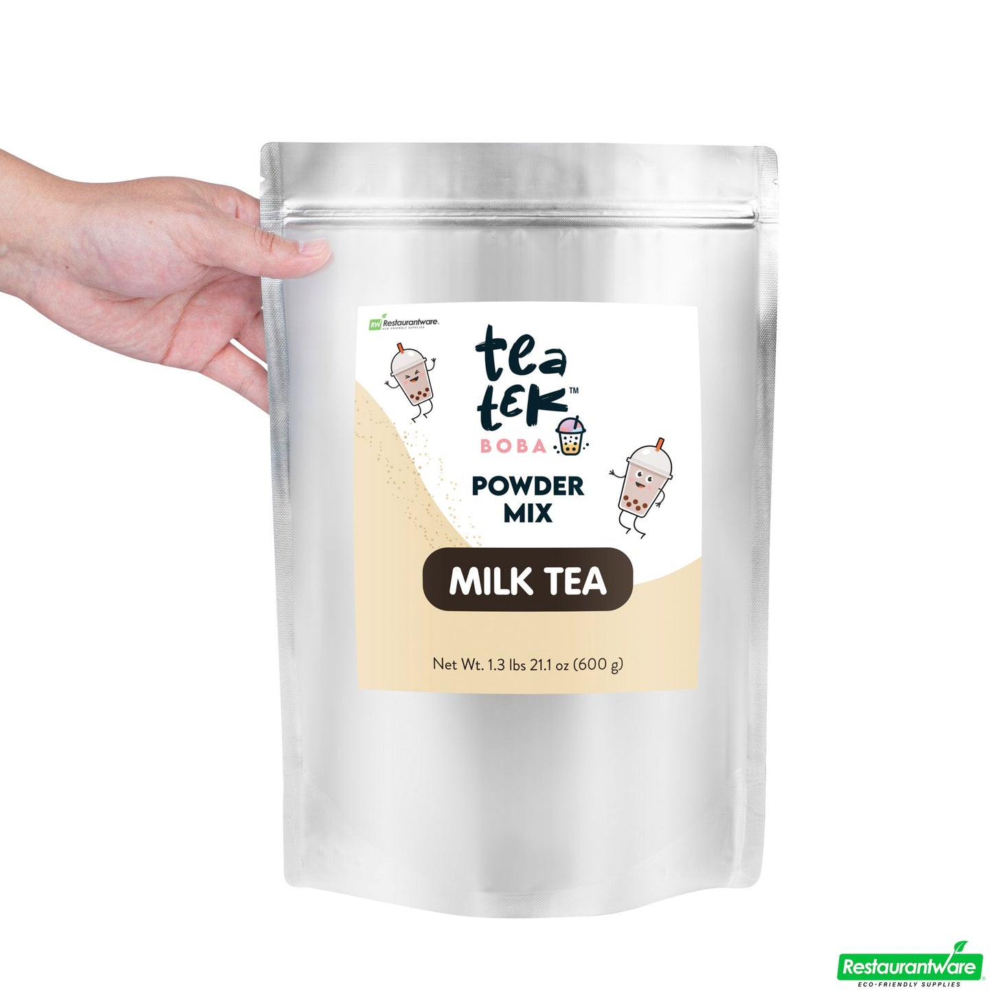 Wholesale Restaurantware Tea Tek 21.1 Oz Milk Tea Powder Mix - 10 Count Box- Bulk