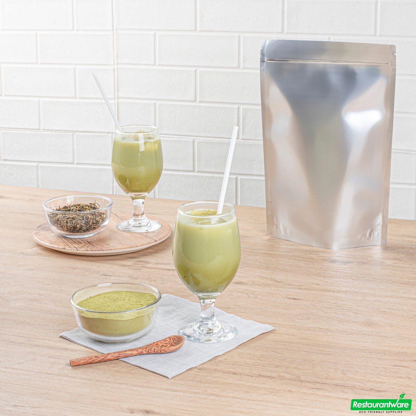 Wholesale Restaurantware Tea Tek 35.2 Oz Matcha Green Tea Powder Mix - 10 Count Box- Bulk