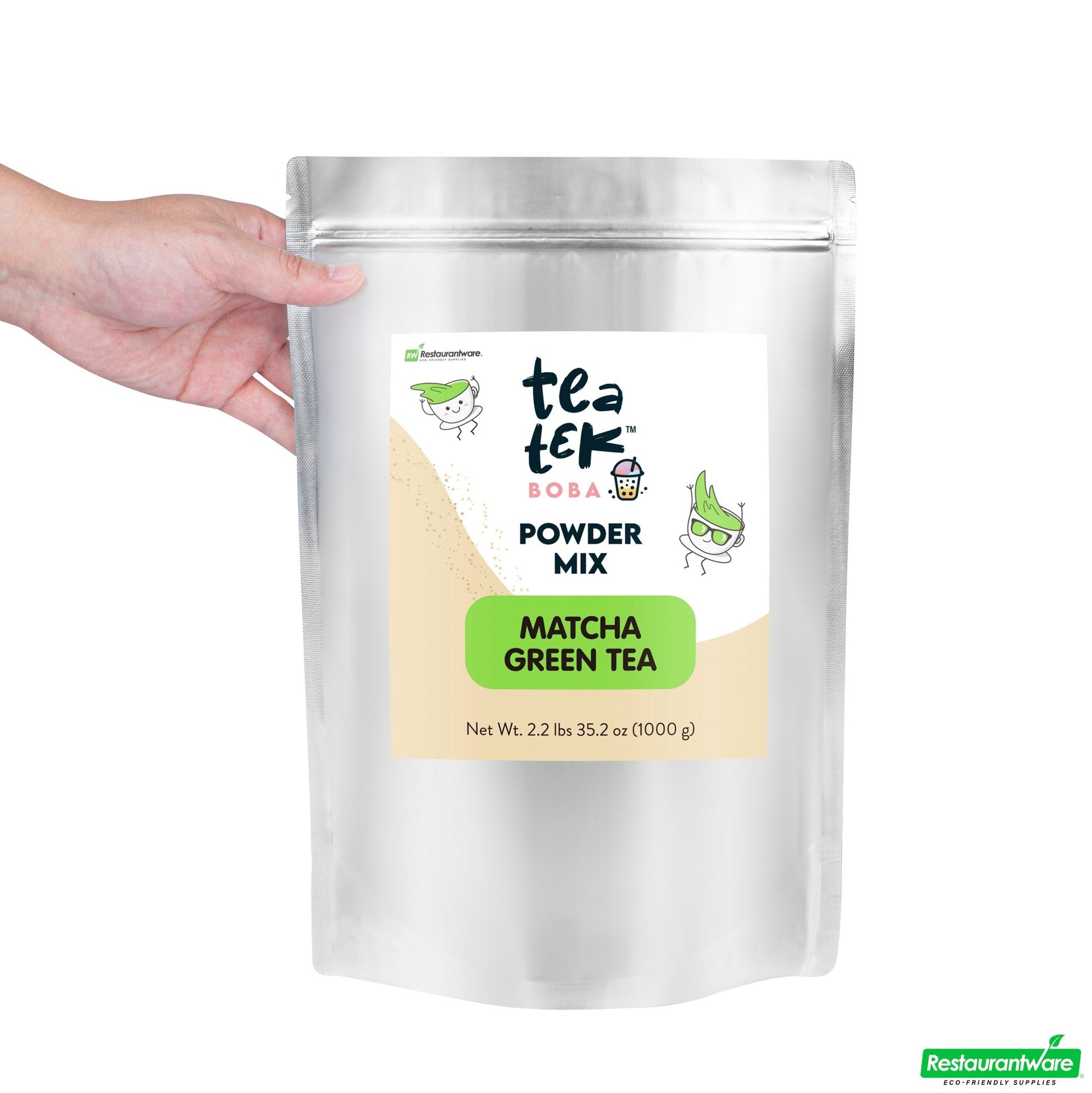 Wholesale Restaurantware Tea Tek 35.2 Oz Matcha Green Tea Powder Mix - 10 Count Box- Bulk