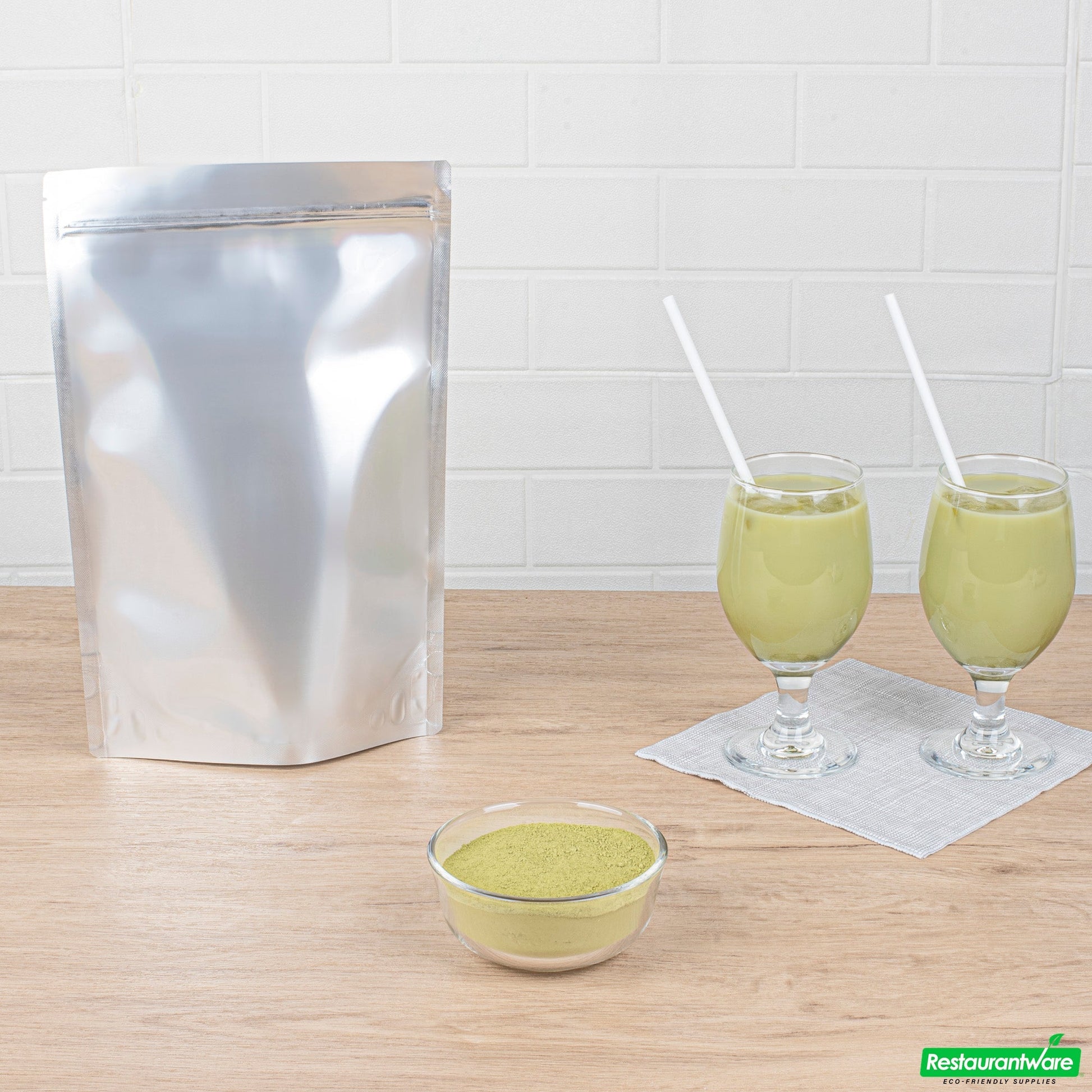 Wholesale Restaurantware Tea Tek 35.2 Oz Matcha Green Tea Powder Mix - 10 Count Box- Bulk