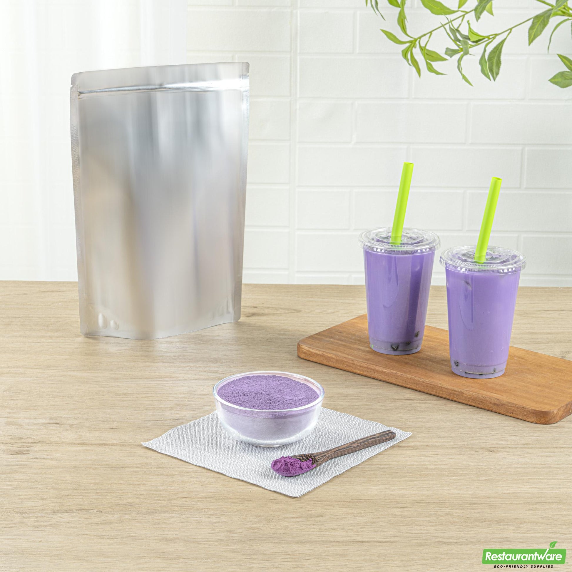 Wholesale Restaurantware Tea Tek 35.2 Oz Taro Powder Mix - 10 Count Box- Bulk