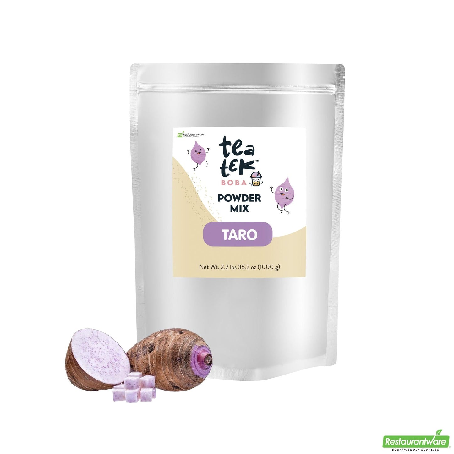 Wholesale Restaurantware Tea Tek 35.2 Oz Taro Powder Mix - 10 Count Box- Bulk