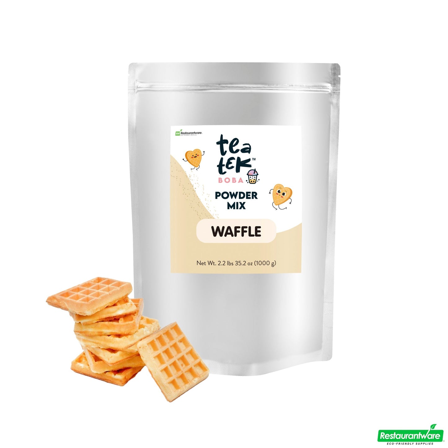 Wholesale Restaurantware Tea Tek 35.2 Oz Waffle Powder Mix - 10 Count Box- Bulk