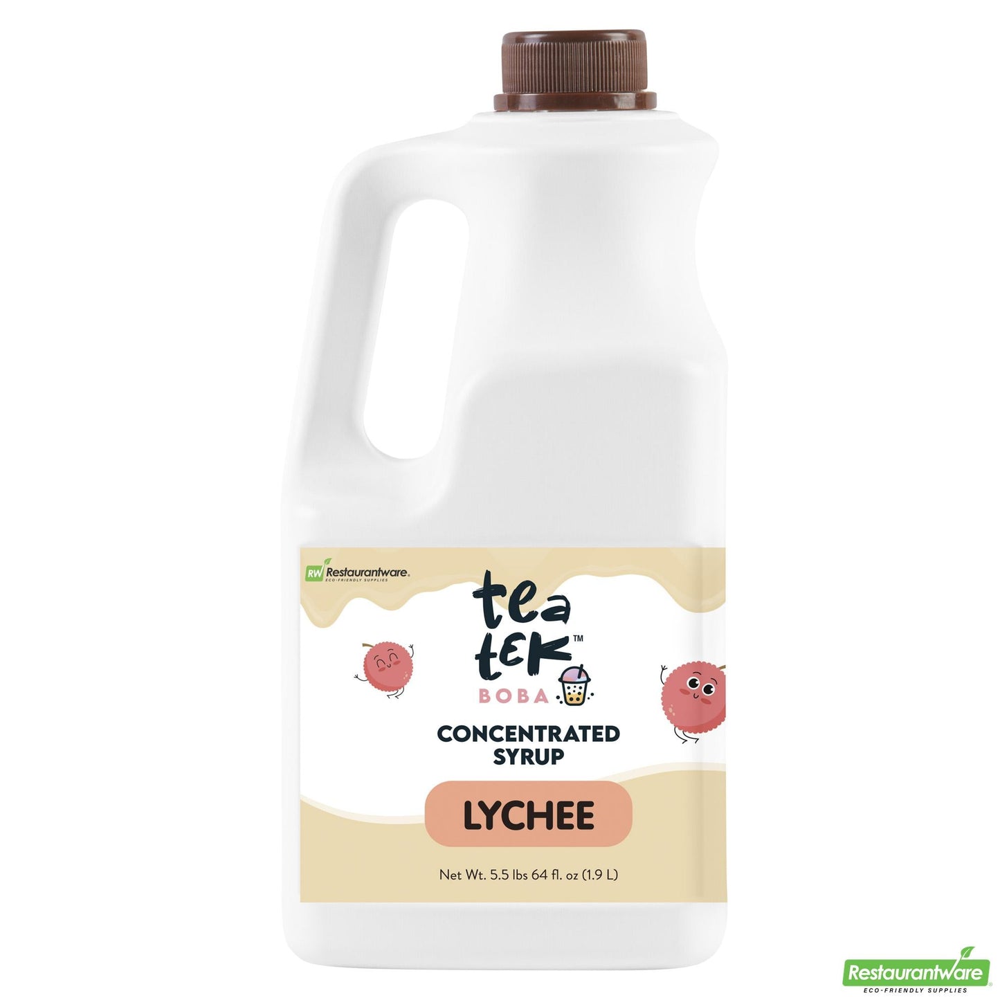 Wholesale Restaurantware Tea Tek 64 Fl. Oz Lychee Concentrated Syrup - 6 Count Box- Bulk