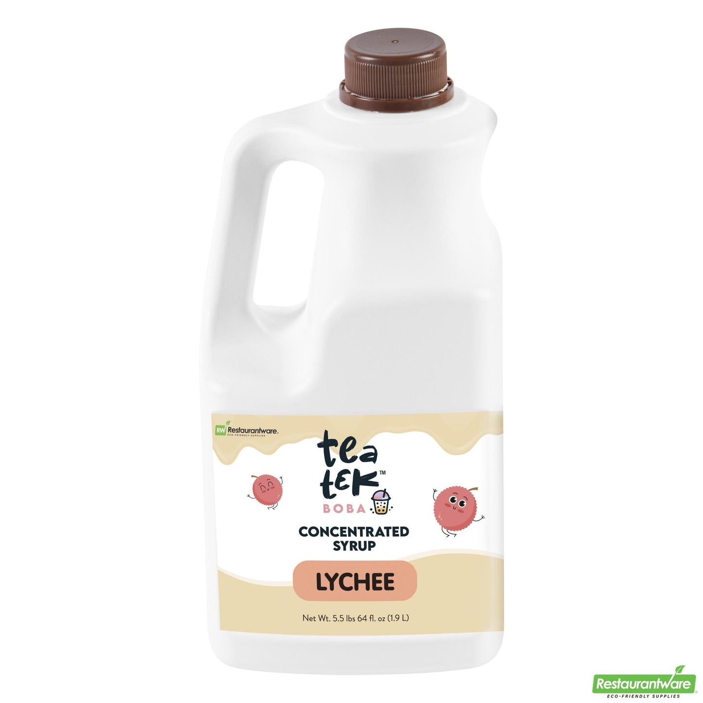 Wholesale Restaurantware Tea Tek 64 Fl. Oz Lychee Concentrated Syrup - 6 Count Box- Bulk