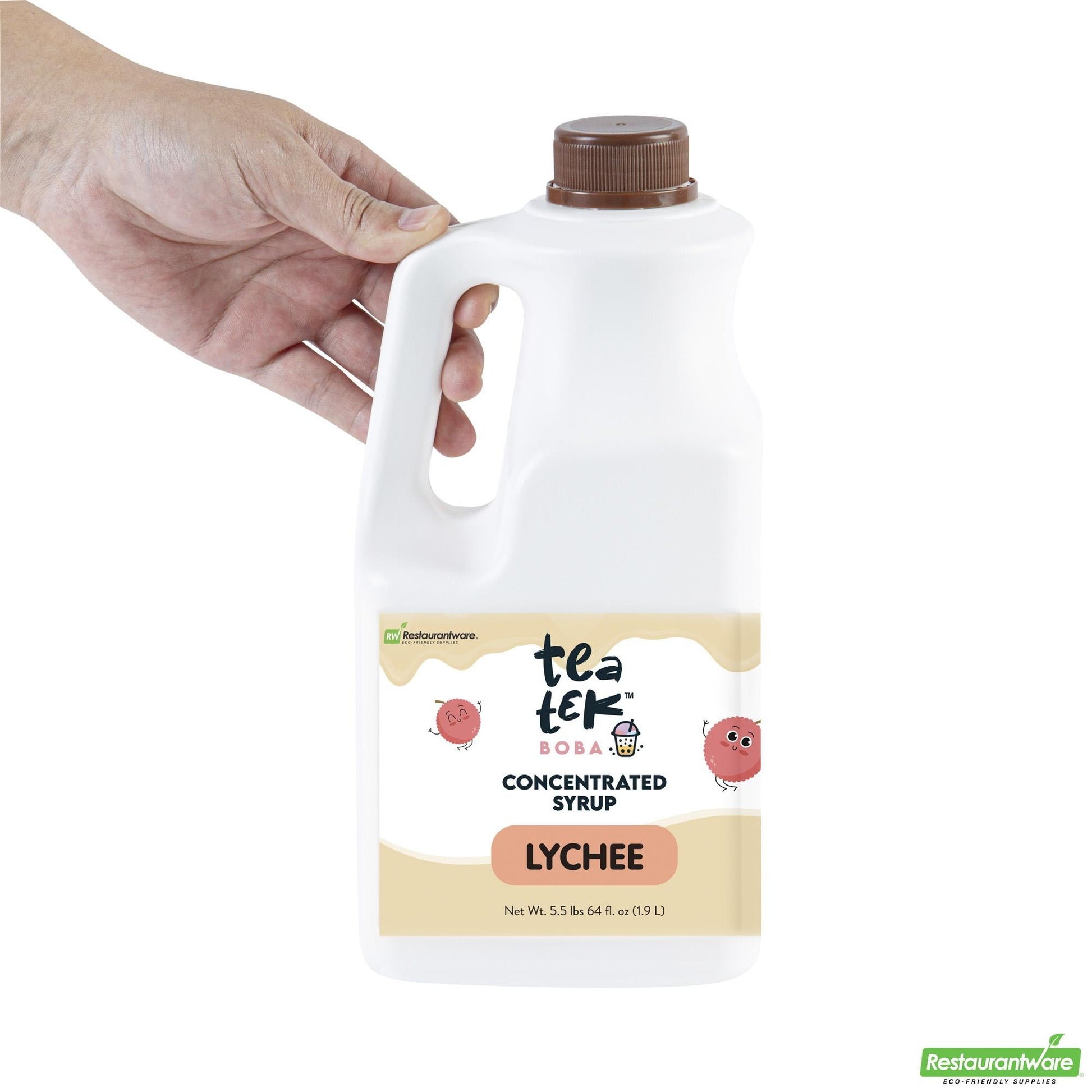 Wholesale Restaurantware Tea Tek 64 Fl. Oz Lychee Concentrated Syrup - 6 Count Box- Bulk