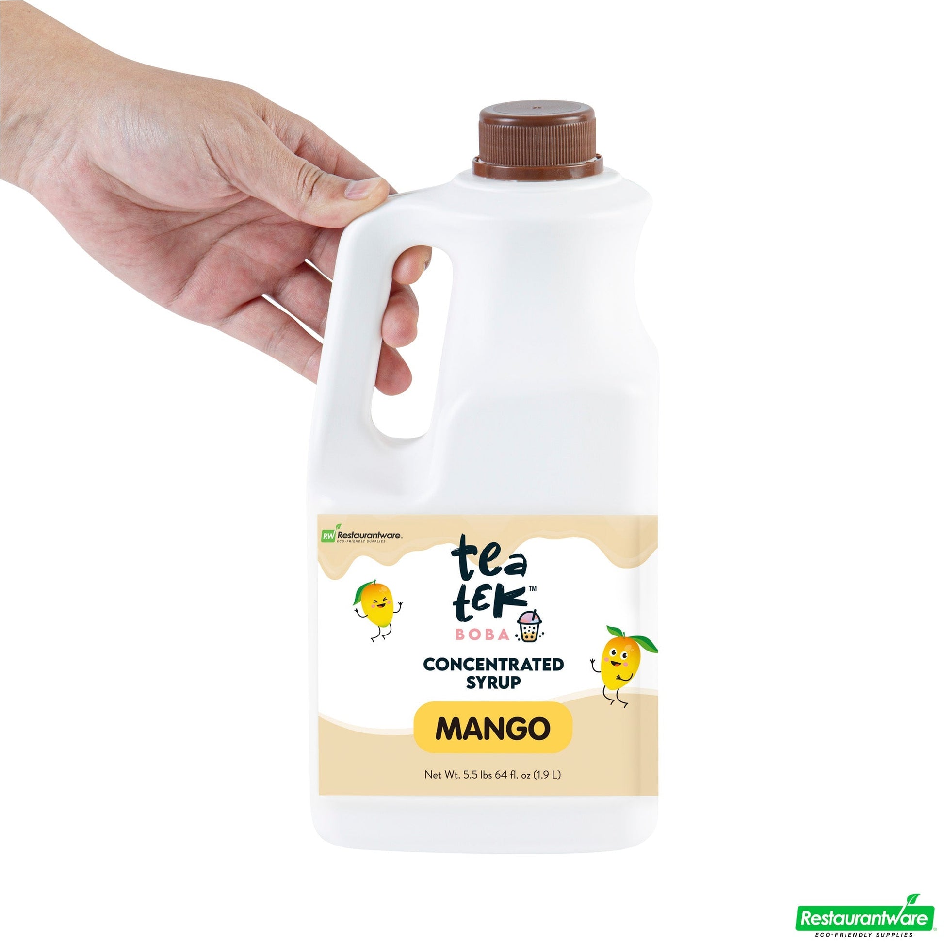 Wholesale Restaurantware Tea Tek 64 Fl. Oz Mango Concentrated Syrup - 6 Count Box- Bulk