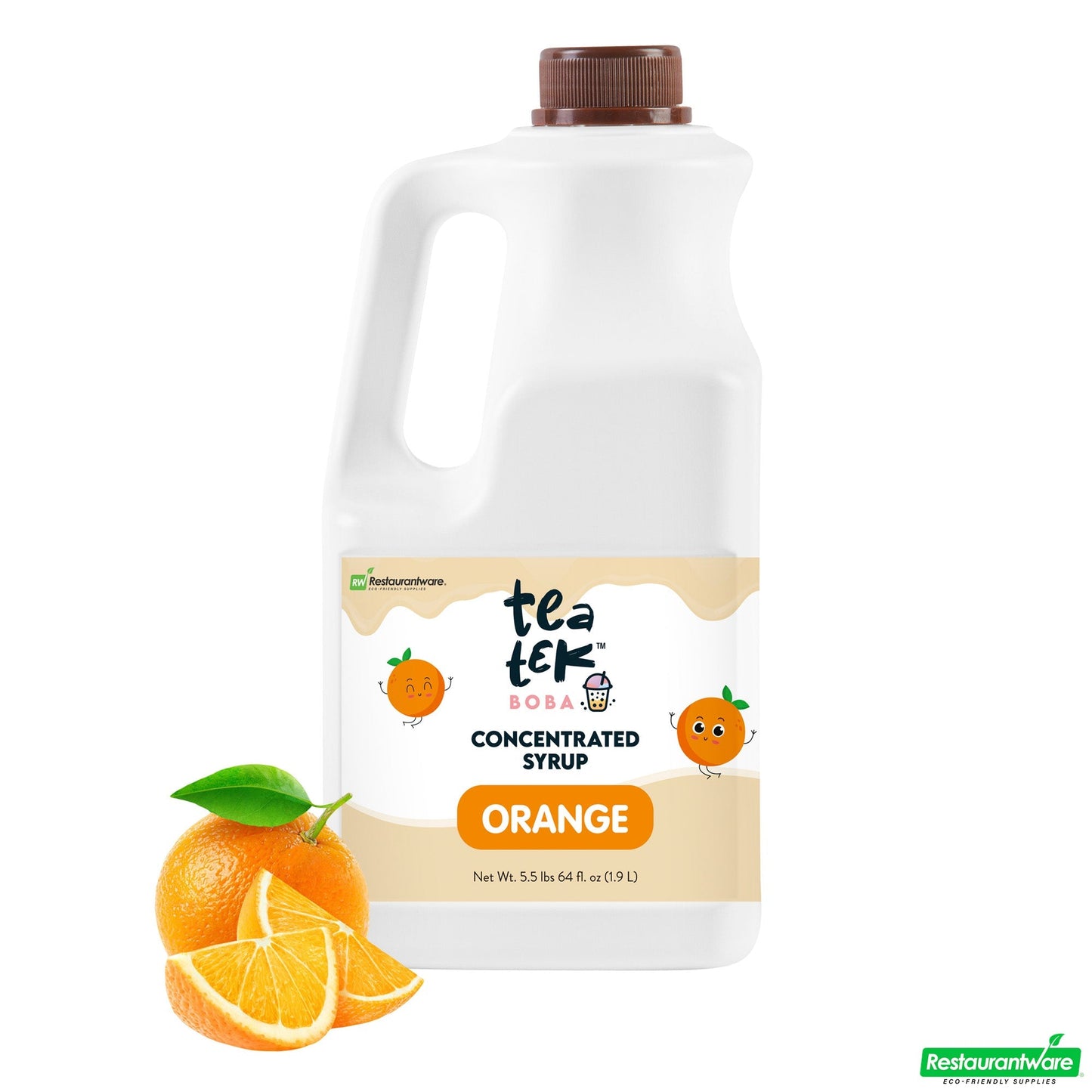 Wholesale Restaurantware Tea Tek 64 Fl. Oz Orange Concentrated Syrup - 6 Count Box- Bulk