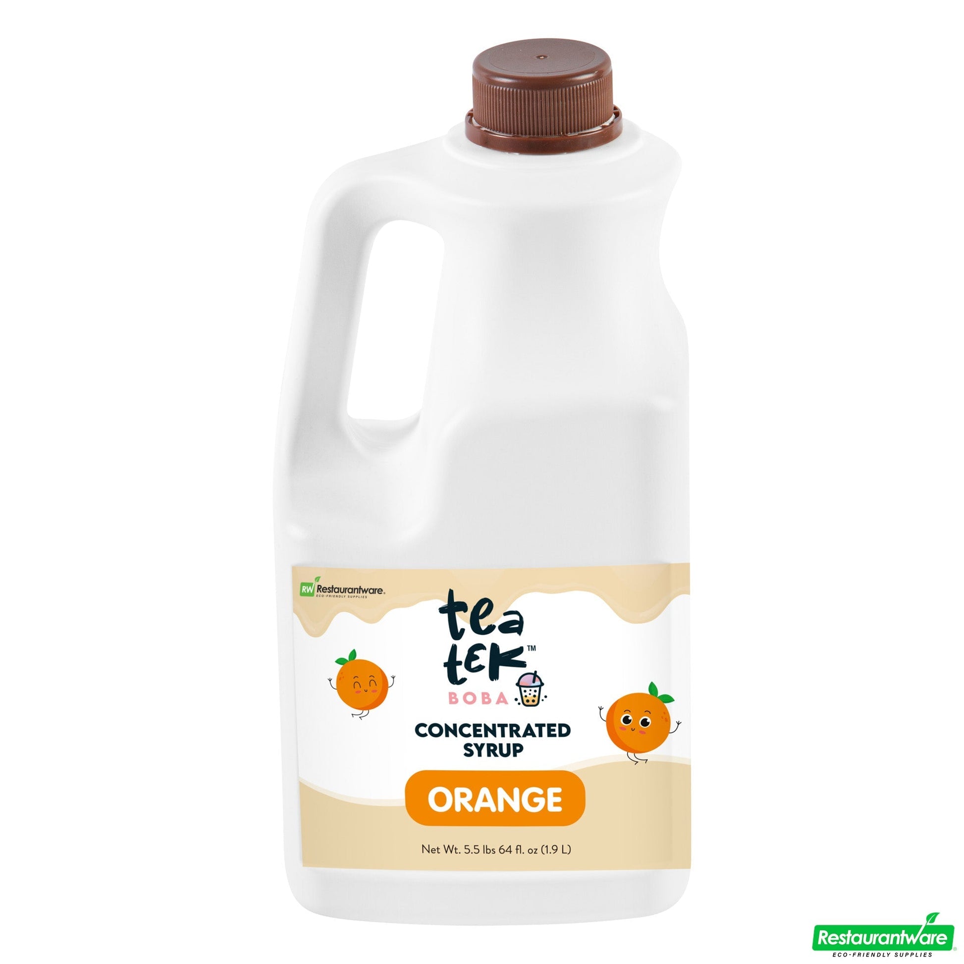 Wholesale Restaurantware Tea Tek 64 Fl. Oz Orange Concentrated Syrup - 6 Count Box- Bulk