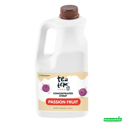Wholesale Restaurantware Tea Tek 64 Fl. Oz Passion Fruit Concentrated Syrup - 6 Count Box- Bulk