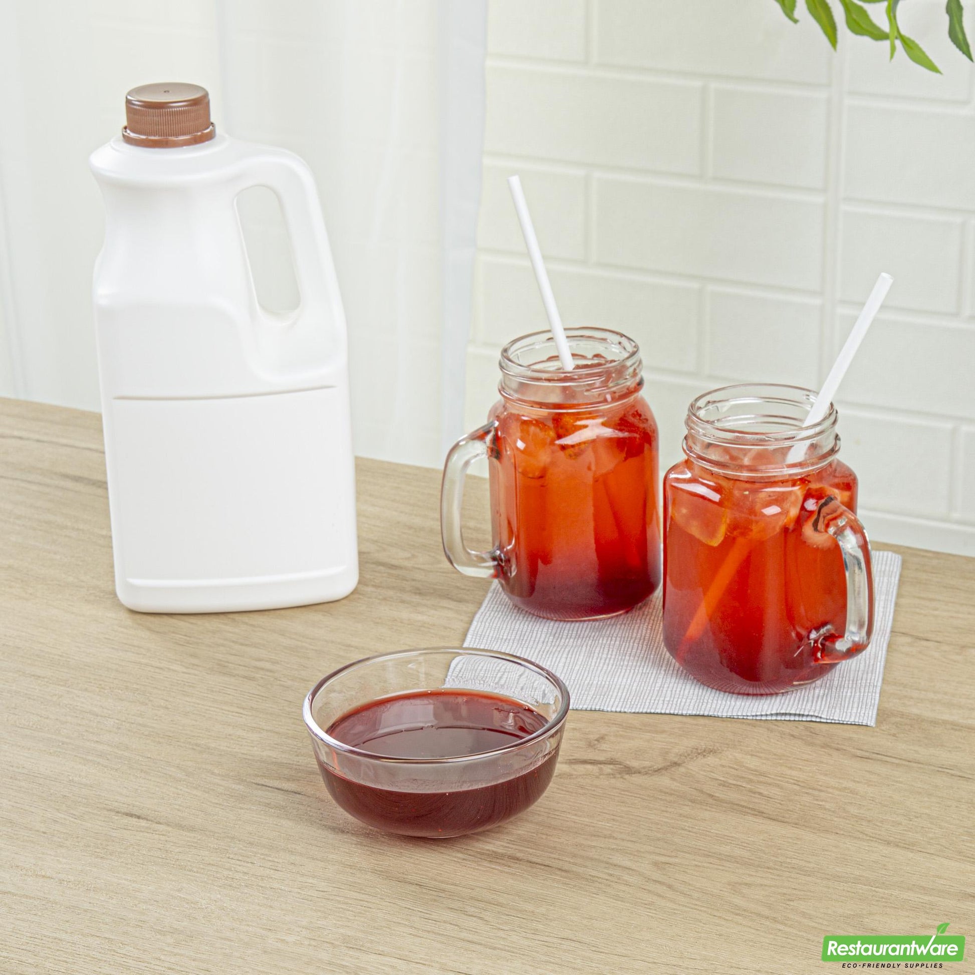 Wholesale Restaurantware Tea Tek 64 Fl. Oz Strawberry Concentrated Syrup - 6 Count Box- Bulk
