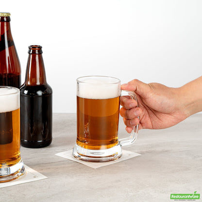 Wholesale Restaurantware Vetri 16 Oz Beer Mug Glass - 3 1/4" X 3 1/4" X 5 3/4" - 24 Count Box- Bulk