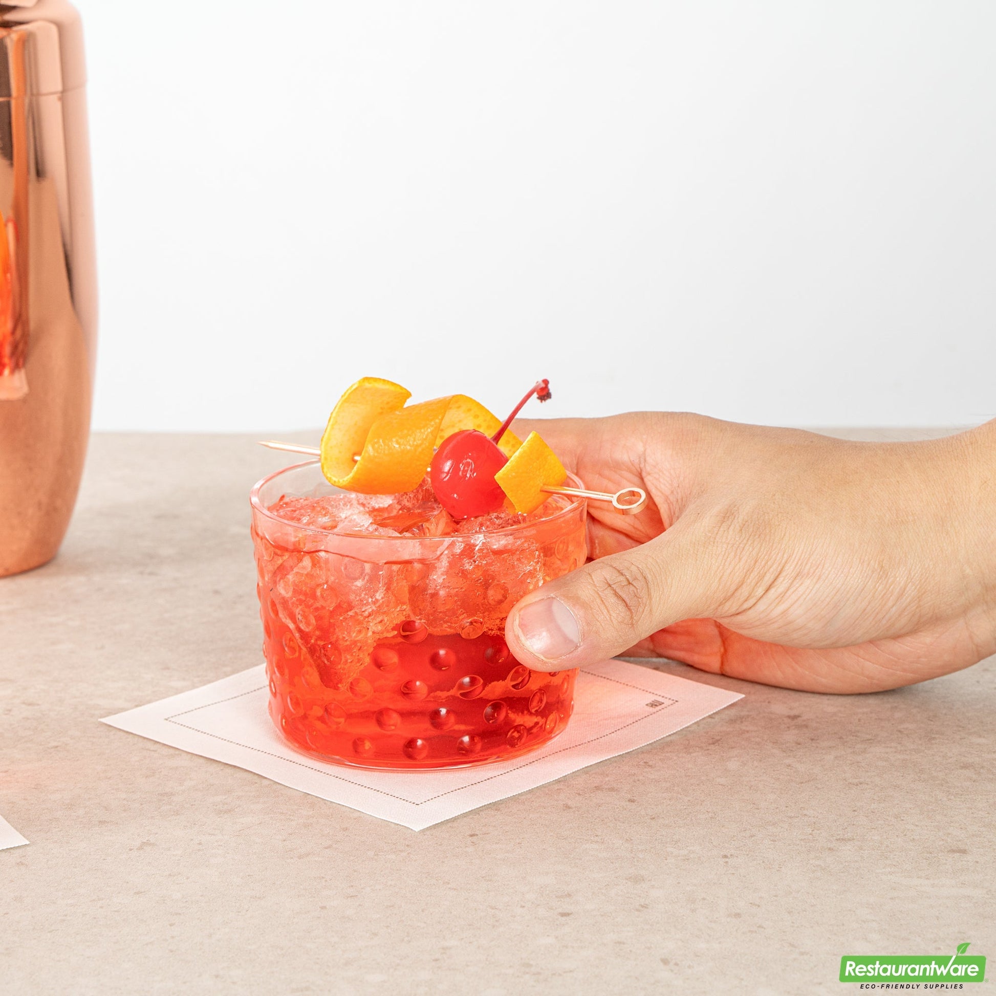 Wholesale Restaurantware 8 Oz Hobnail Rocks Glass / Tumbler - 3.3" X 3.3" X 2.5"- Bulk
