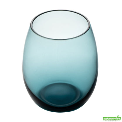 Wholesale Restaurantware Vetri 15 Oz Blue Stemless Wine Glass - 3 3/4" X 3 3/4" X 4 1/4" - 24 Count Box- Bulk