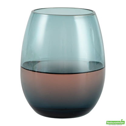 Wholesale Restaurantware Vetri 15 Oz Blue Stemless Wine Glass - 3 3/4" X 3 3/4" X 4 1/4" - 24 Count Box- Bulk
