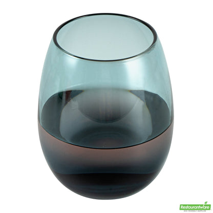 Wholesale Restaurantware Vetri 15 Oz Blue Stemless Wine Glass - 3 3/4" X 3 3/4" X 4 1/4" - 24 Count Box- Bulk