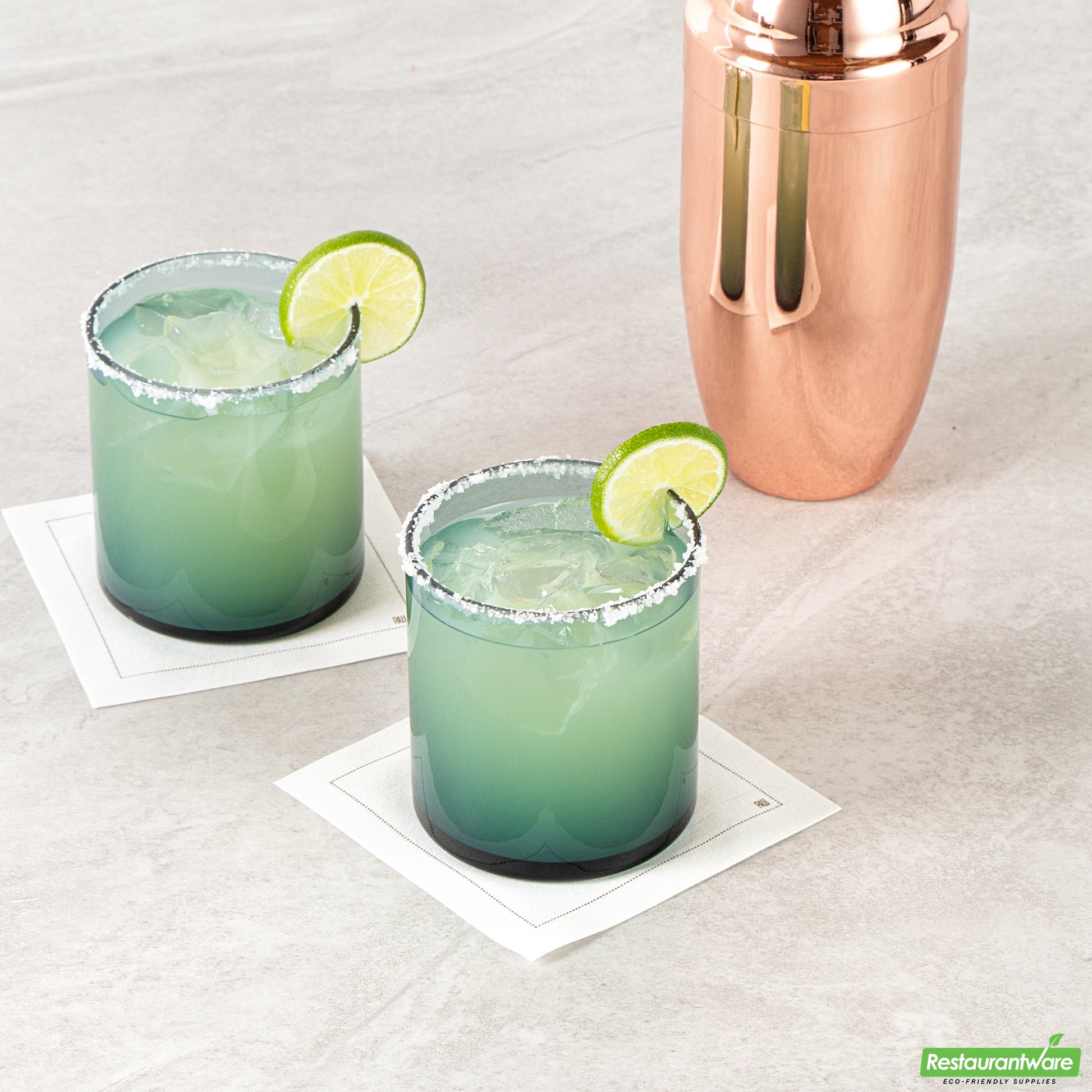 Wholesale Restaurantware Vetri 10 Oz Blue Rocks / Old Fashioned Glass - 3 1/4" X 3 1/4" X 3 1/2" - 24 Count Box- Bulk