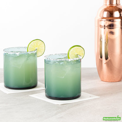Wholesale Restaurantware Vetri 10 Oz Blue Rocks / Old Fashioned Glass - 3 1/4" X 3 1/4" X 3 1/2" - 24 Count Box- Bulk
