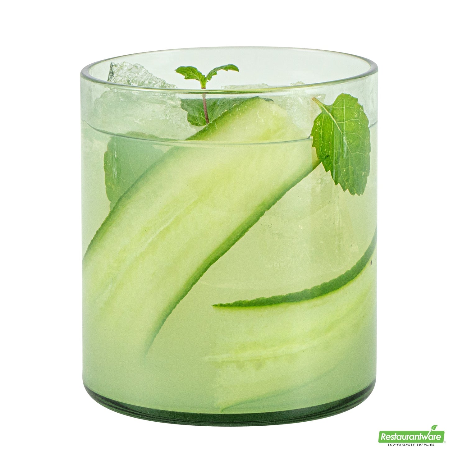 Wholesale Restaurantware Vetri 10 Oz Green Rocks / Old Fashioned Glass - 3 1/4" X 3 1/4" X 3 1/2" - 24 Count Box- Bulk
