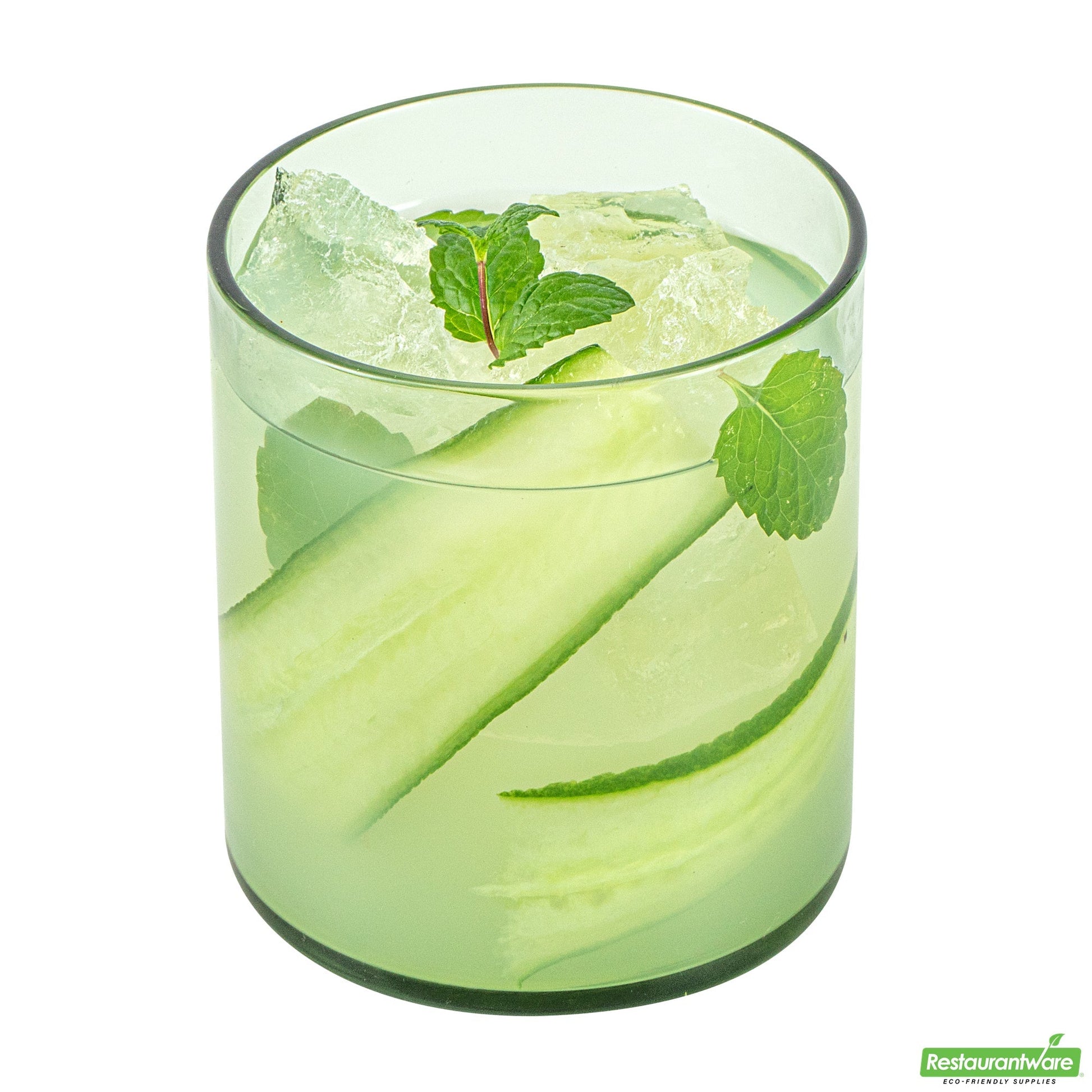 Wholesale Restaurantware Vetri 10 Oz Green Rocks / Old Fashioned Glass - 3 1/4" X 3 1/4" X 3 1/2" - 24 Count Box- Bulk