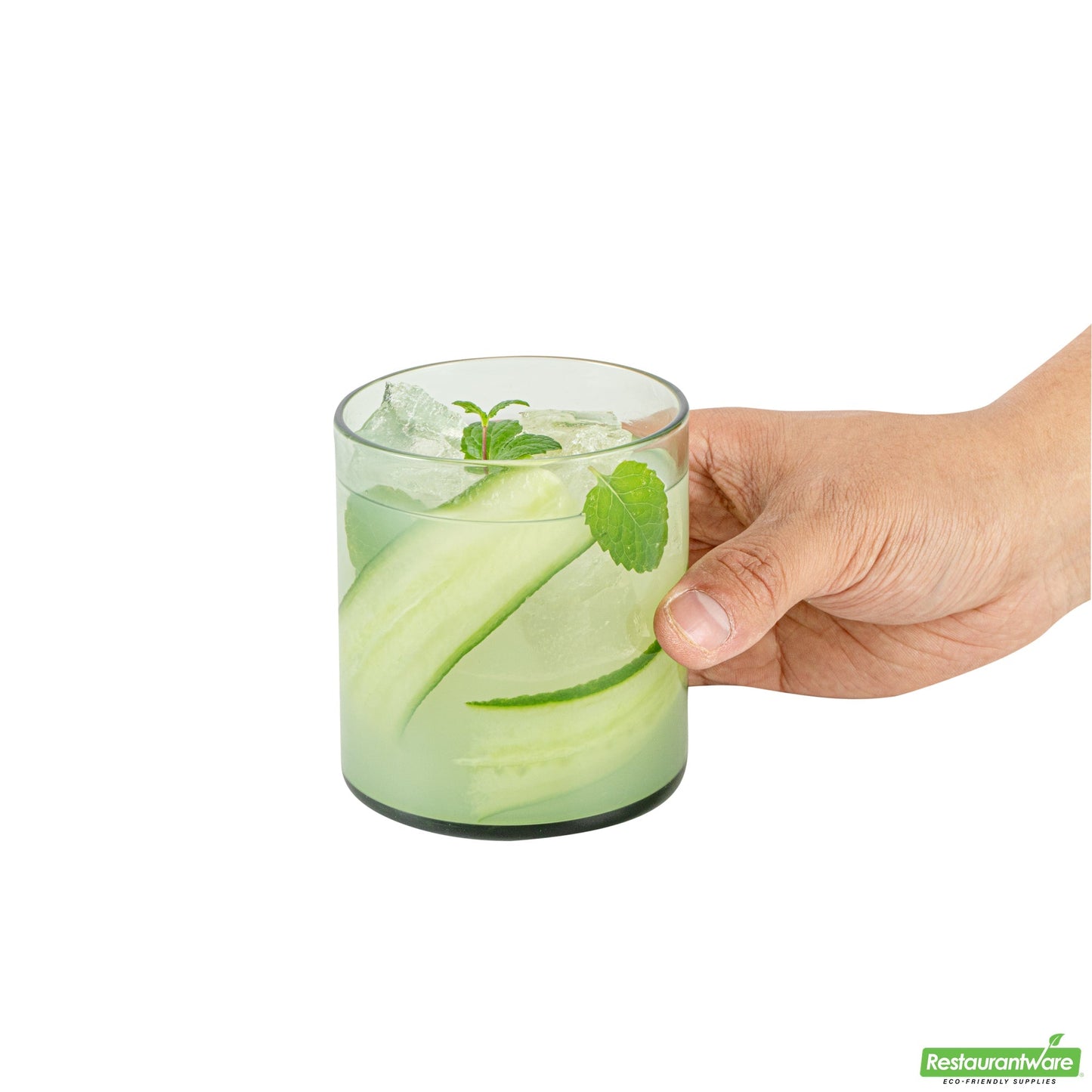 Wholesale Restaurantware Vetri 10 Oz Green Rocks / Old Fashioned Glass - 3 1/4" X 3 1/4" X 3 1/2" - 24 Count Box- Bulk
