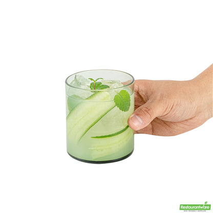Wholesale Restaurantware Vetri 10 Oz Green Rocks / Old Fashioned Glass - 3 1/4" X 3 1/4" X 3 1/2" - 24 Count Box- Bulk