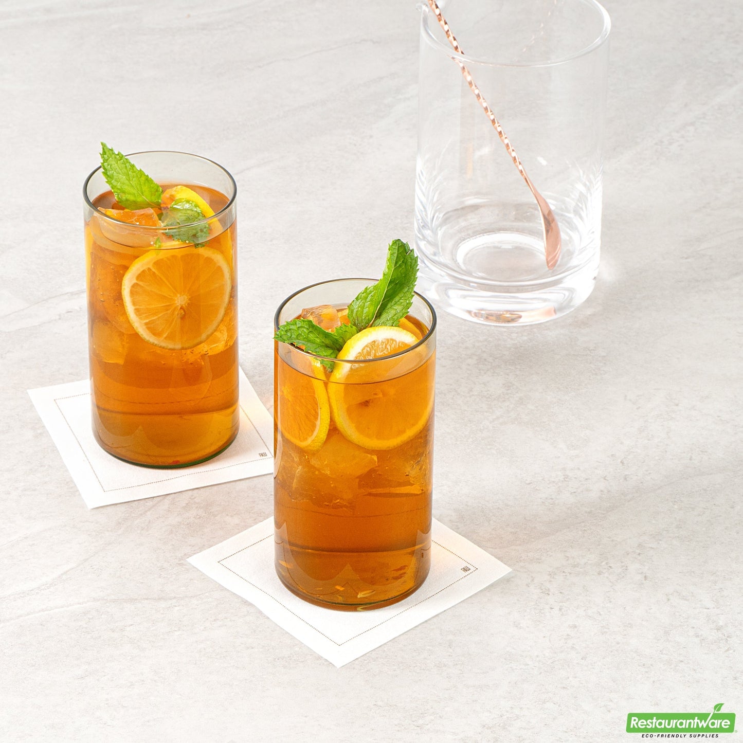 Wholesale Restaurantware Vetri 16 Oz Green Beverage Glass - 3" X 3" X 5 1/2" - 24 Count Box- Bulk
