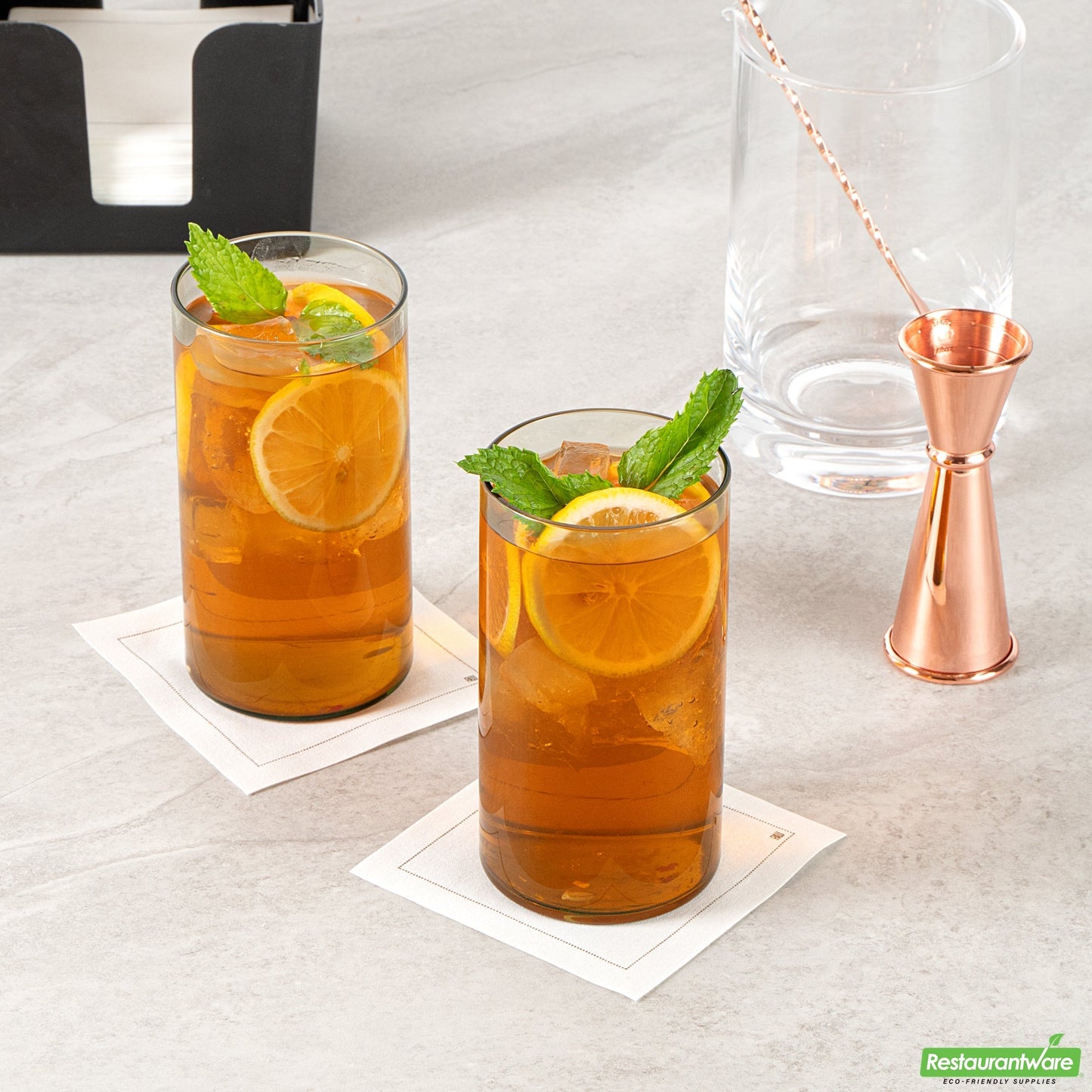 Wholesale Restaurantware Vetri 16 Oz Green Beverage Glass - 3" X 3" X 5 1/2" - 24 Count Box- Bulk