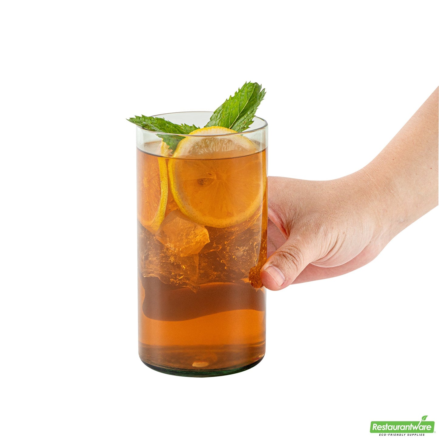 Wholesale Restaurantware Vetri 16 Oz Green Beverage Glass - 3" X 3" X 5 1/2" - 24 Count Box- Bulk