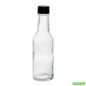 Wholesale Restaurantware Vetri 5 Oz Glass Woozy Bottle - with Black Cap - 1 3/4" X 1 3/4" X 6 3/4" - 10 Count Box- Bulk