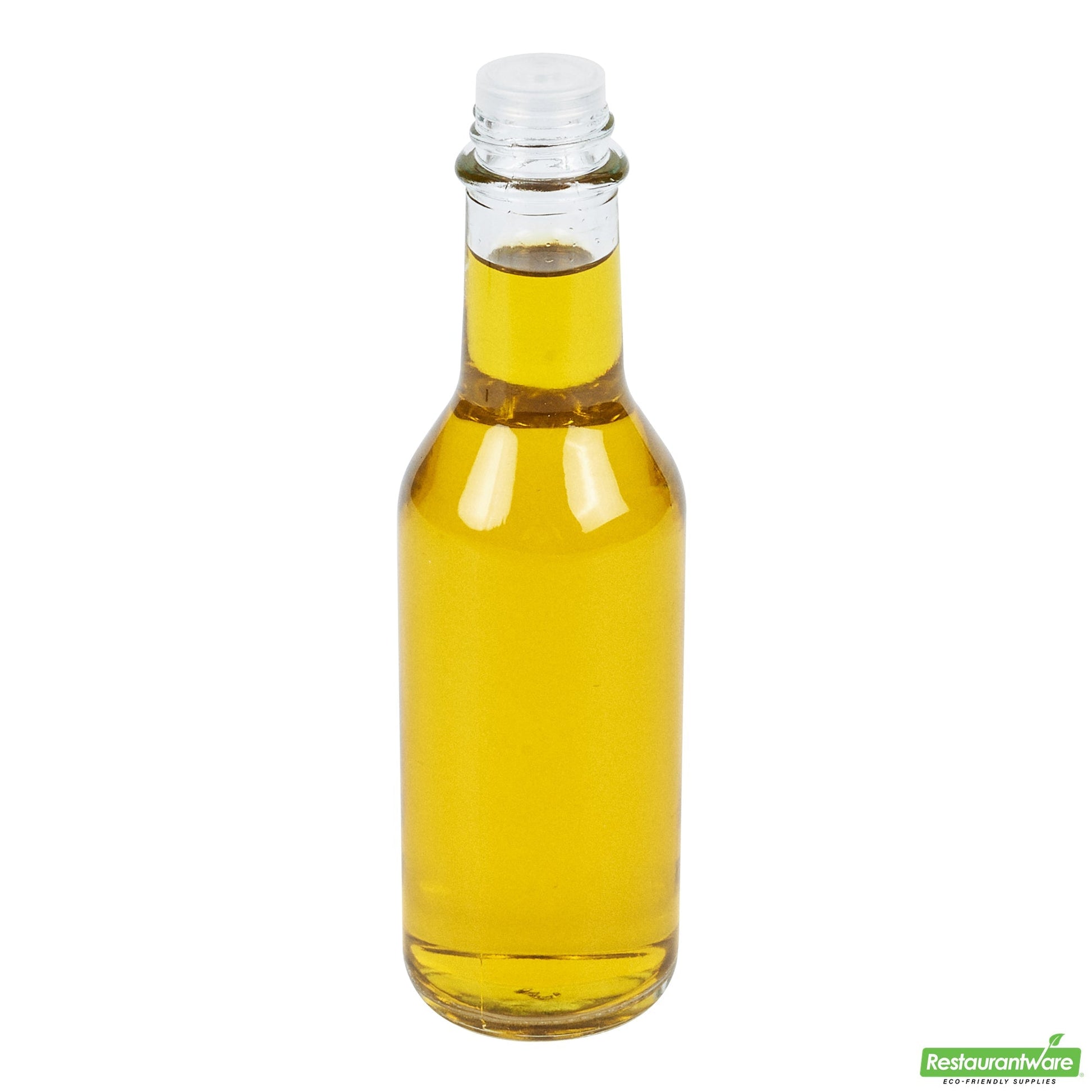 Wholesale Restaurantware Vetri 5 Oz Glass Woozy Bottle - with Black Cap - 1 3/4" X 1 3/4" X 6 3/4" - 10 Count Box- Bulk