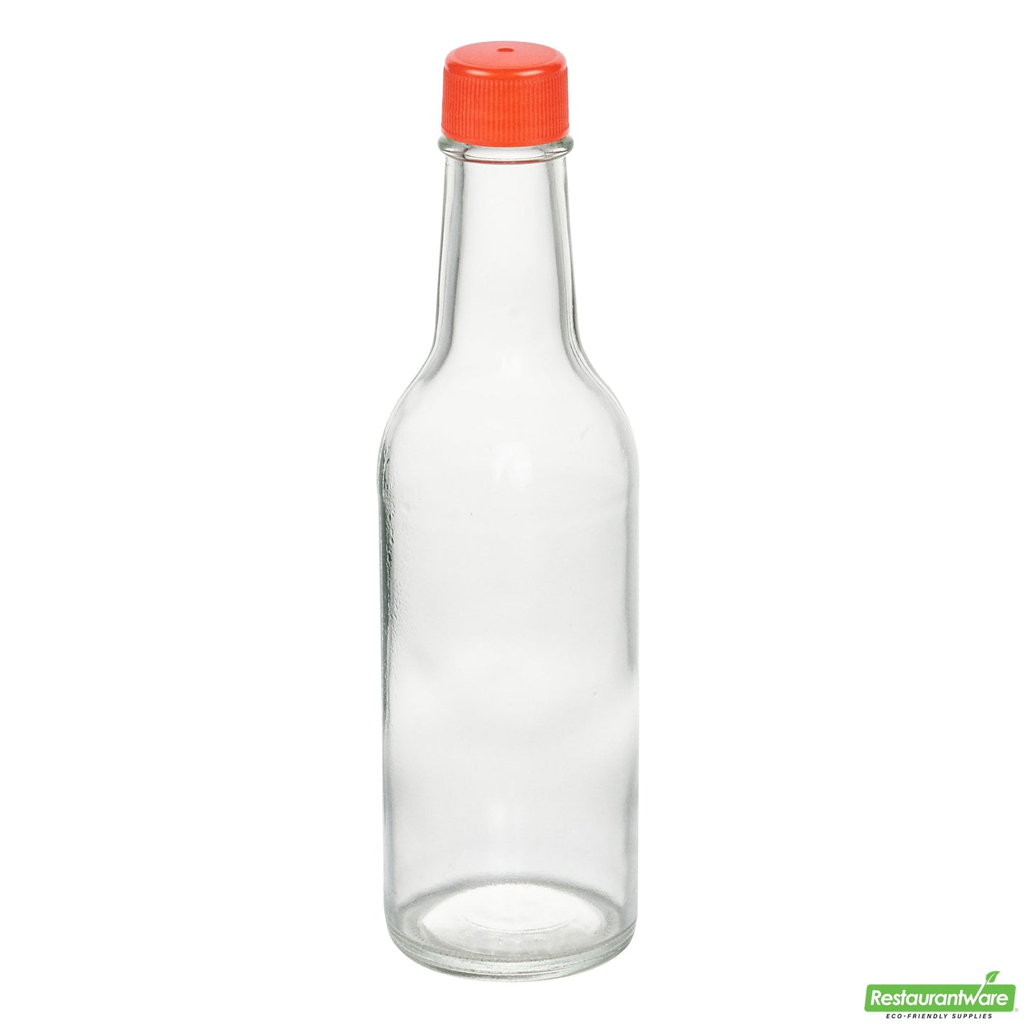 Wholesale Restaurantware Vetri 9 Oz Glass Woozy Bottle - with Red Cap - 2 1/4" X 2 1/4" X 7 3/4" - 10 Count Box- Bulk