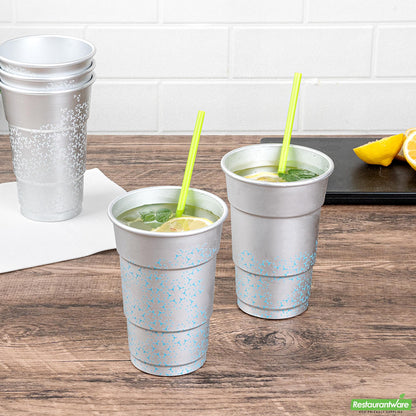 Wholesale Restaurantware Saving Nature 16 Oz Aluminum Color Changing Drinking Cup - 3 1/2'' X 3 1/2'' X 5'' - 4 Count Box- Bulk