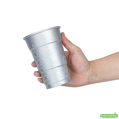 Wholesale Restaurantware Saving Nature 16 Oz Aluminum Color Changing Drinking Cup - 3 1/2'' X 3 1/2'' X 5'' - 4 Count Box- Bulk