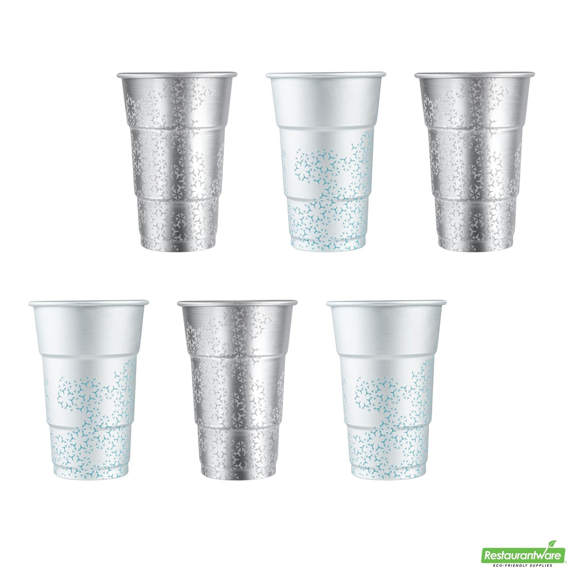 Wholesale Restaurantware Saving Nature 20 Oz Aluminum Color Changing Drinking Cup - 3 1/2'' X 3 1/2'' X 5 1/2'' - 4 Count Box- Bulk