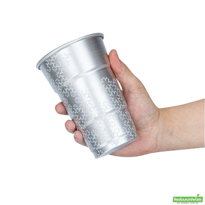 Wholesale Restaurantware Saving Nature 20 Oz Aluminum Color Changing Drinking Cup - 3 1/2'' X 3 1/2'' X 5 1/2'' - 4 Count Box- Bulk
