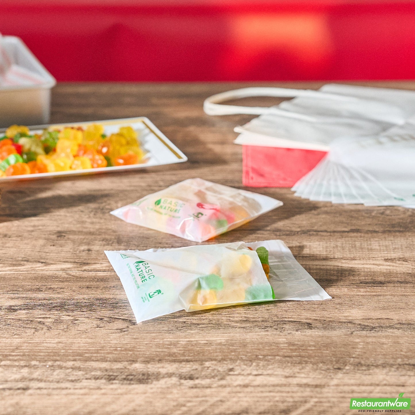 Wholesale Restaurantware Basic Nature Translucent Pla Plastic / Pbat Lip and Tape Bag - Self-Sealing, Compostable - 4" X 4" - 100 Count Box- Bulk