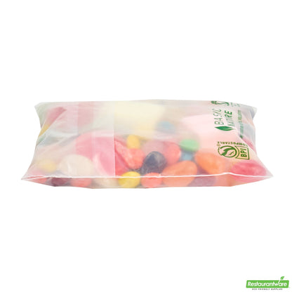 Wholesale Restaurantware Basic Nature Translucent Pla Plastic / Pbat Lip and Tape Bag - Self-Sealing, Compostable - 4" X 3" - 100 Count Box- Bulk