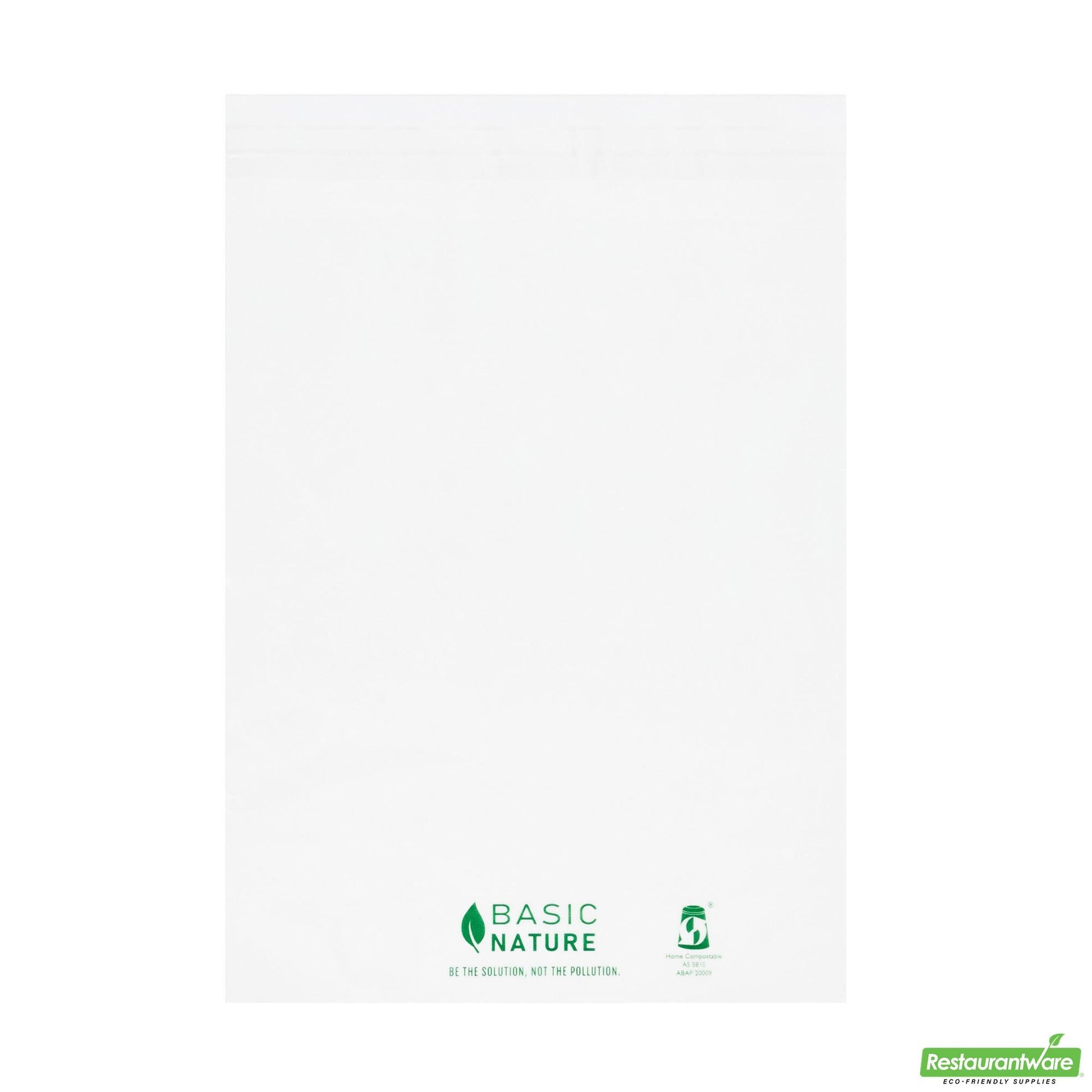 Wholesale Restaurantware Basic Nature Translucent Pla Plastic / Pbat Lip and Tape Bag - Self-Sealing, Compostable - 10" X 8" - 100 Count Box- Bulk