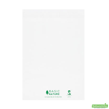 Wholesale Restaurantware Basic Nature Translucent Pla Plastic / Pbat Lip and Tape Bag - Self-Sealing, Compostable - 10" X 8" - 100 Count Box- Bulk