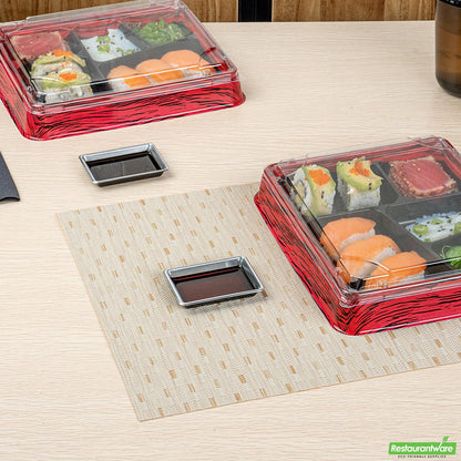 Wholesale Restaurantware Bento Tek 1 Oz Rectangle Silver Plastic Sauce Dish - 3" X 2 1/4" - 1000 Count Box- Bulk
