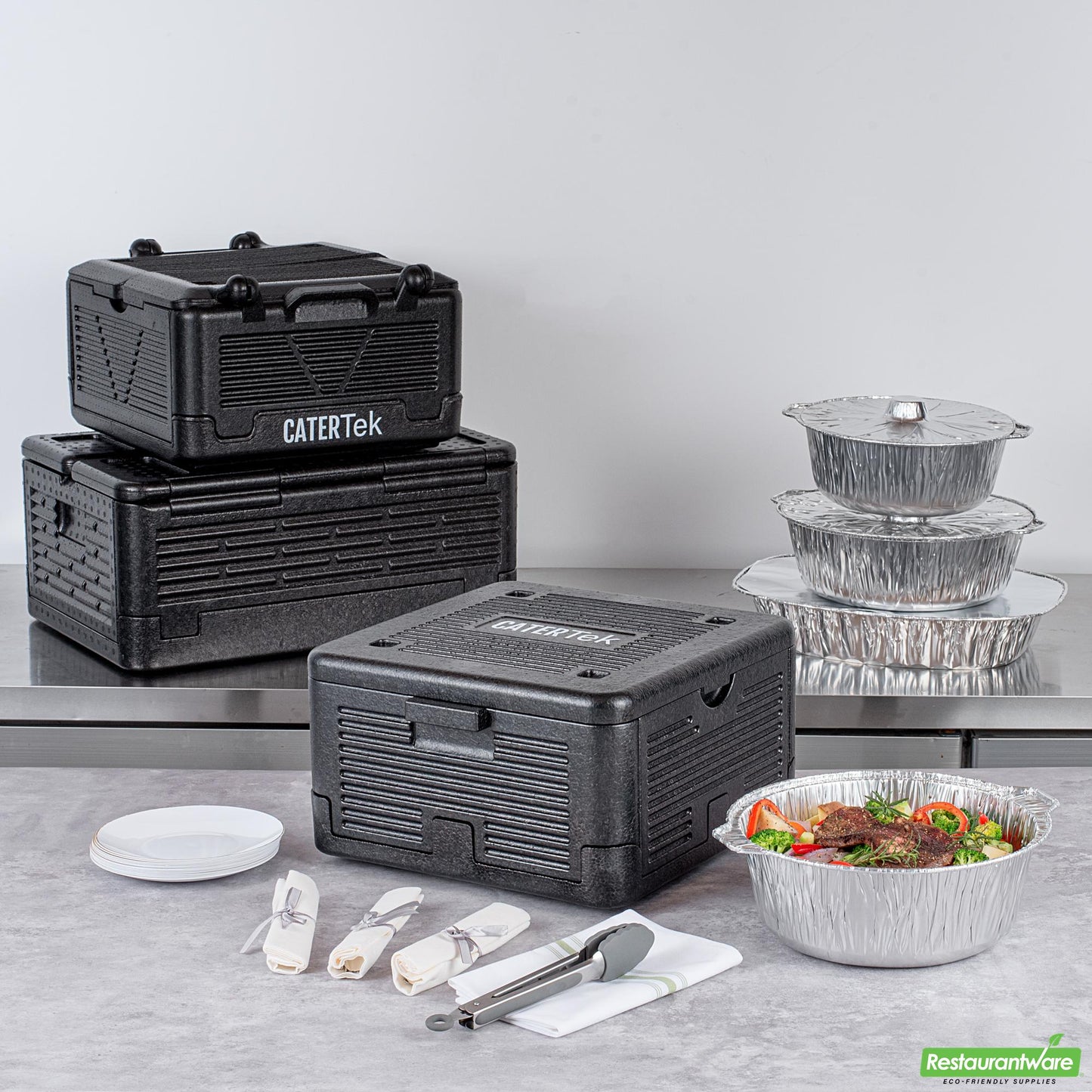 Wholesale Restaurantware Cater Tek Black Epp Food Pan Carrier - Insulated, Top Loading, Collapsible - 15" X 15" X 8 3/4" - 1 Count Box- Bulk