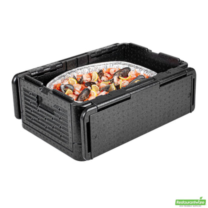 Wholesale Restaurantware Cater Tek Black Epp Food Pan Carrier - Insulated, Top Loading, Collapsible - 23 1/2" X 16 1/4" X 10 1/4" - 1 Count Box- Bulk
